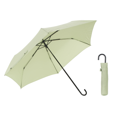 小清新浅绿色弯曲手柄手动伞轻便高质量雨伞